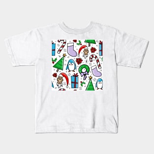 Christmas Motif Pattern Kids T-Shirt